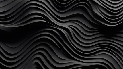 Black Wallpaper, abstract surface with ripples in a monochrome pattern, elegant and timeless, background