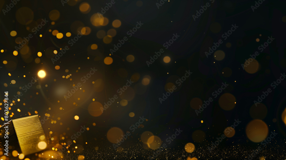 Poster a box with a golden object inside is lit by sunlight, creating a warm and inviting atmosphere. the g
