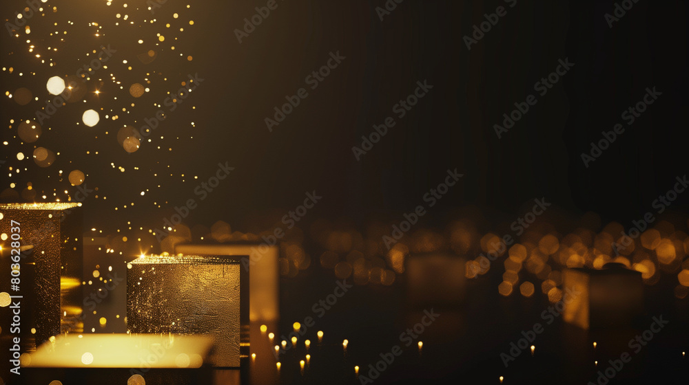 Poster a box with a golden object inside is lit by sunlight, creating a warm and inviting atmosphere. the g