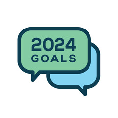 2024 SMART Goals Vector graphic - various Smart goal keywords