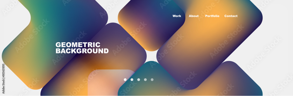 Aufkleber A mesmerizing geometric background featuring a gradient of electric blue and orange, creating a harmonious atmosphere. Perfect for macro photography or as a stylish design element for eyewear or font