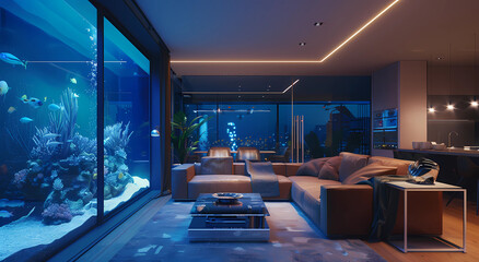 A large aquarium in the living room