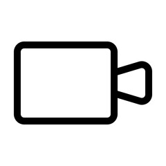 Video icon line on a black white