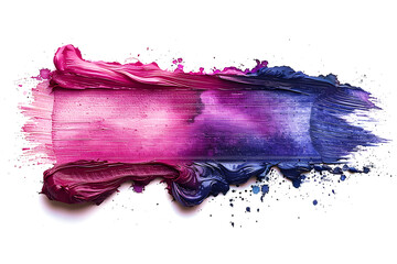 Vibrant magenta and fuchsia watercolor brush stroke on transparent background.