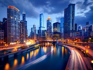 Fototapeta premium 도시 야간 풍경 촬영 No.1