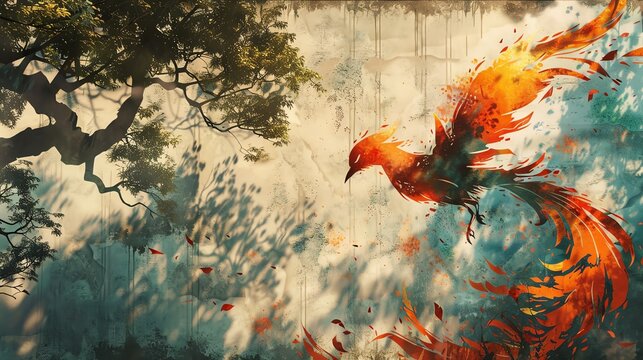 A phoenix rises from the ashes