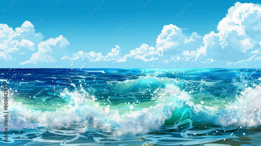 Poster Nature summer or spring ocean sea background. water. Illustrations