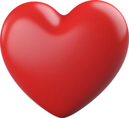 rounded 3d red gradient heart, view from above, isolated on a transparent background, high detail, ultra realistic, photo realistic. valentine, mother's day, wedding.