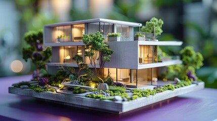モダンデザインの住宅模型,Generative AI AI画像