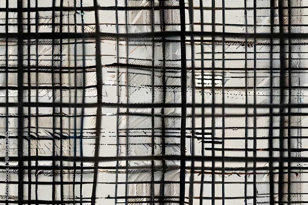 Poster hand drawn grid pattern background on a white background. vector illustration generative ai