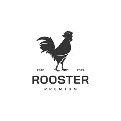 Fototapeta premium rooster silhouette logo design illustration