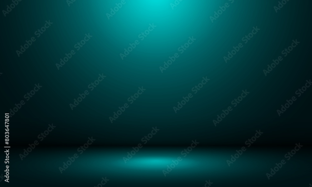 Poster abstract soft gradient green light with empty studio room for you design background