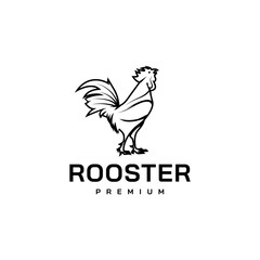 Vintage rooster logo design illustration
