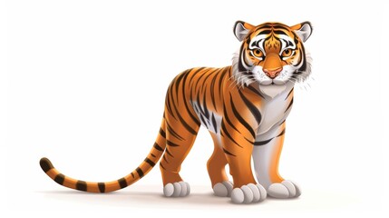 tiger cartoon isolated on white. cartoons. Illustrations