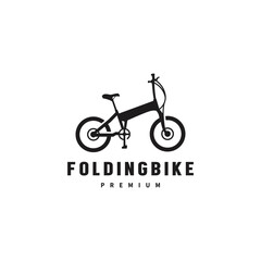 Folding bike vintage logo design illustration