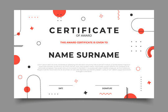 modern geometric business certificate cover template design decoration