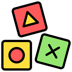 Blocks lineal multi color icon, related to kindergarten theme, use for UI or UX kit, web and app development.