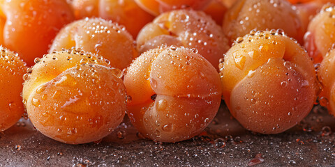Apricott banner. Apricott background. Close-up food photography.