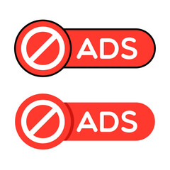 Vector No Ads Label Illustration