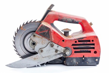 Naklejka premium Circular saw, isolated on white