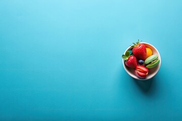 Food Simple Guache Blue Background Generative AI 