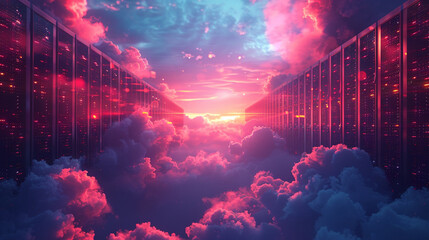 background image illustration of cloud data storage - Powered by Adobe