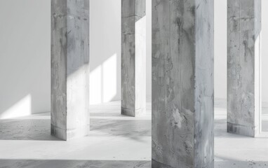 Minimalist Concrete Pillars and Shadows