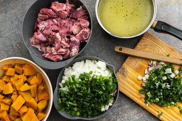 photography of locro, traditional Argentine food to celebrate national days with worker's day, May...