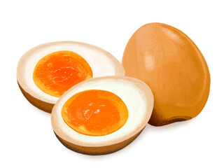 煮卵（1個と断面）