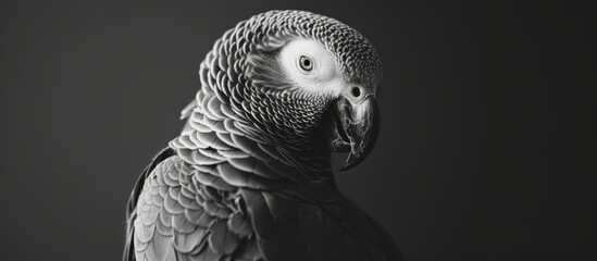A vibrant parrot with colorful feathers is showcased on both a black and a white background, highlighting its beauty and contrast