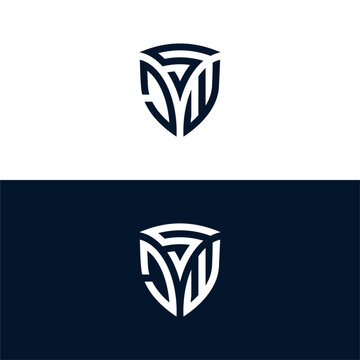 SJW Shield Lettermark Logo Vecttor.