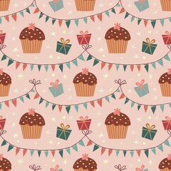 muffin and party pennant pattern