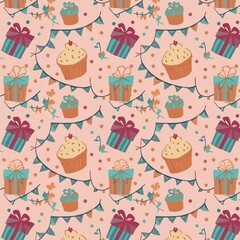 muffin and party pennant pattern