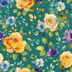 Yellow roses floral patterns.