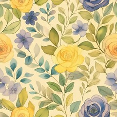 Yellow roses floral patterns.