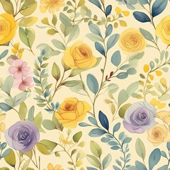 Yellow roses floral patterns.