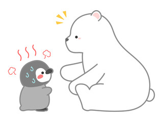 熱中症の予防や対策に関するベクターイラスト、体調不良の人への気遣いのイメージ