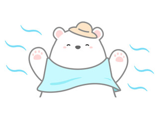 熱中症の予防や対策に関するベクターイラスト、涼しい服装で過ごすイメージ01