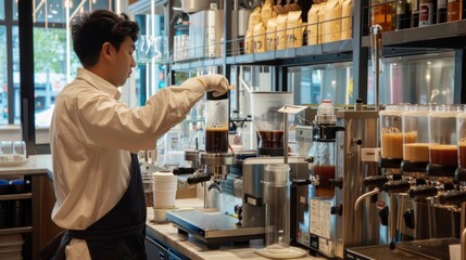 Fototapeta premium A high-tech coffee lab where new coffee flavors are crafted