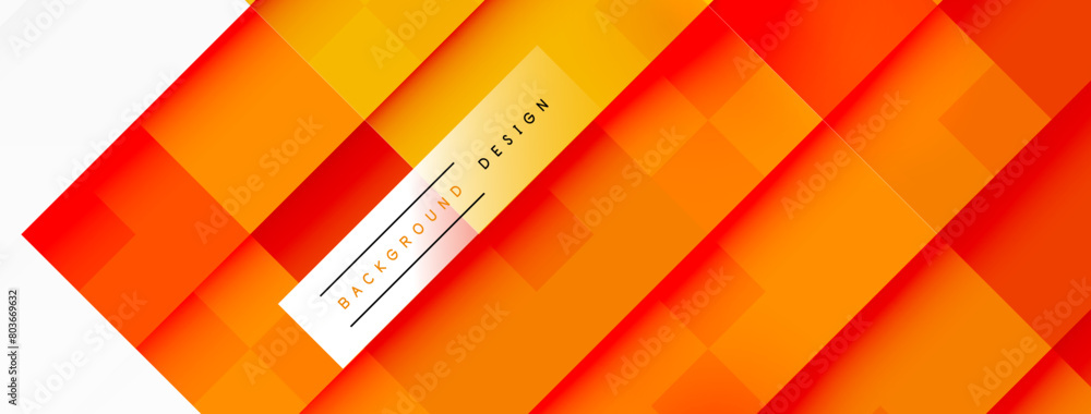 Poster A vibrant closeup of a colorful yellow and orange background with a white label, showcasing a beautiful pattern of parallel circles in macro photography