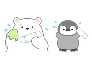 熱中症の予防や注意喚起のための挿し絵イラスト、ベクターイラストの素材072