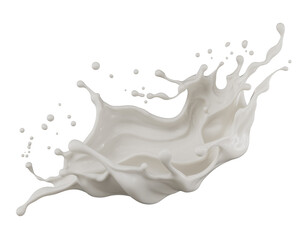 Milk splash, yogurt or white milk cream 3d illustration.