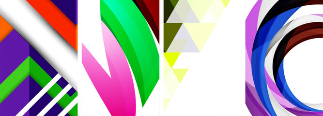 the letters w and c are surrounded by colorful geometric shapes High quality