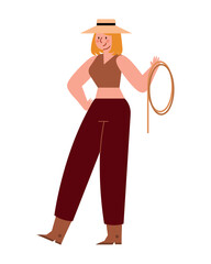 rodeo woman with rope