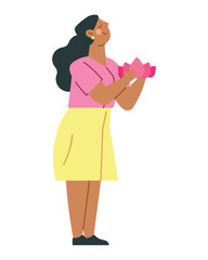 wesak woman with lotus