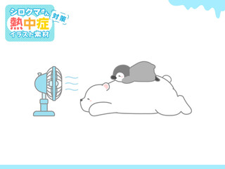 熱中症の予防や注意喚起のための挿し絵イラスト、ベクターイラストの素材064