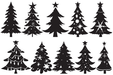 silhouette Christmas Tree Bundle