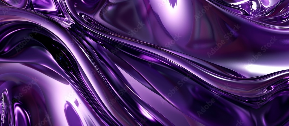 Poster abstract purple background featuring a metallic texture and a sleek curved pattern on the surface