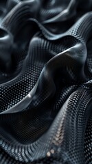 Naklejka premium Capture the intricate details of futuristic fabrics in a close-up shot, merging fashion trends with sleek, CG 3D designs Let the viewer explore textures and patterns in an unexpected, dramatic angle