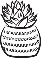Hand-drawn illustration of a succulent outline